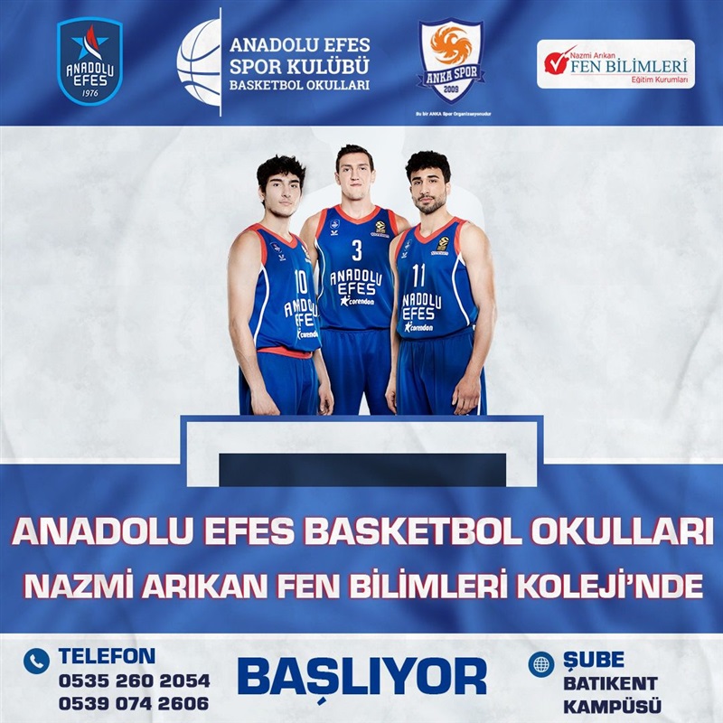 Anadolu Efes'in Basketbol Okulları Nazmi Arıkan Fen Bilimleri Batıkent Kampüsü'nde